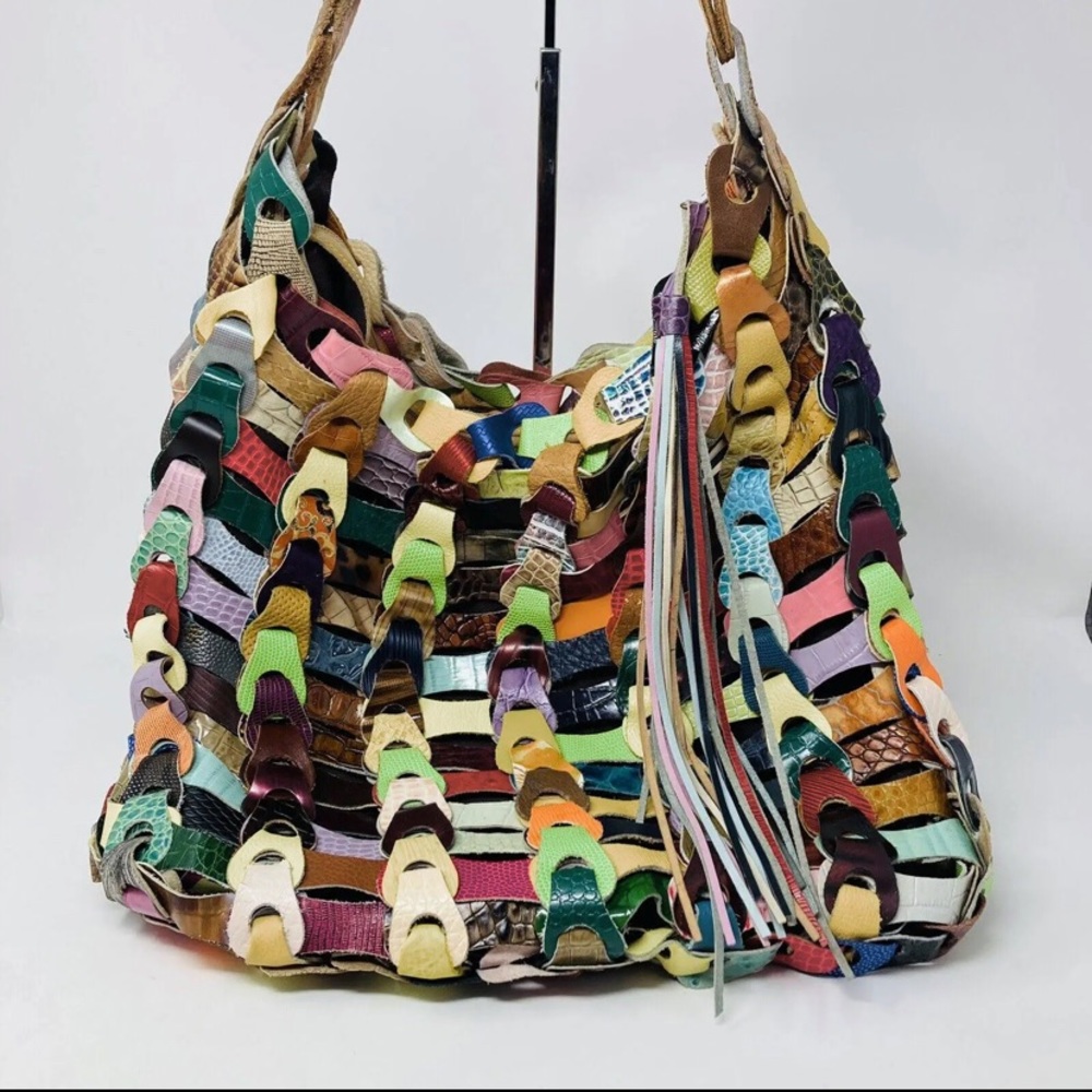 Anthropologie Dede Linked Leather Bag Large